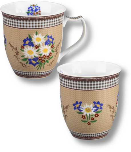 Porzellan Tasse | Alpenblumen
